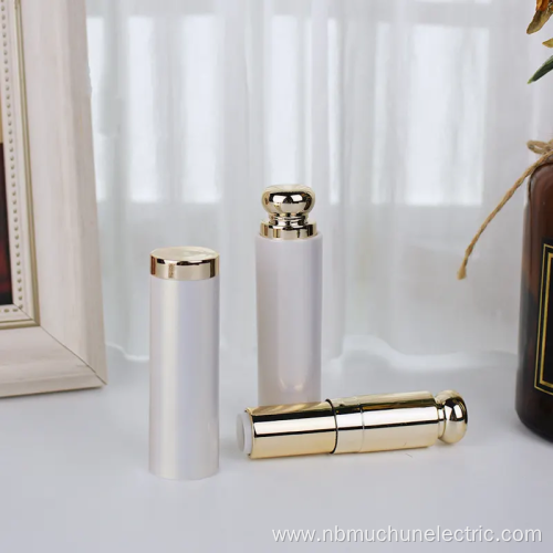 Empty white gold high quality plastic lipstick tube